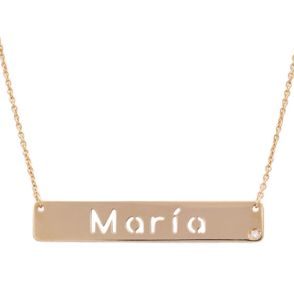 Gargantilla oro 18kl nombre + diamante