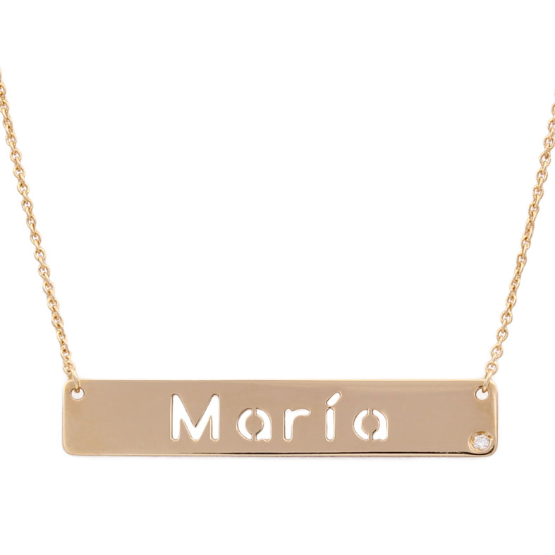 Gargantilla oro 18kl nombre + diamante