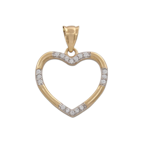 Colgante oro 18kl corazon circonitas - 16x15mm