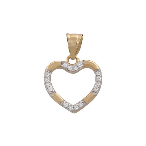 Colgante oro 18kl corazon circonitas - 12x11mm