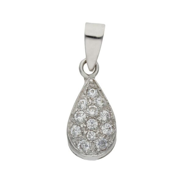 Colgante oro blanco 18kl lagrima circonitas