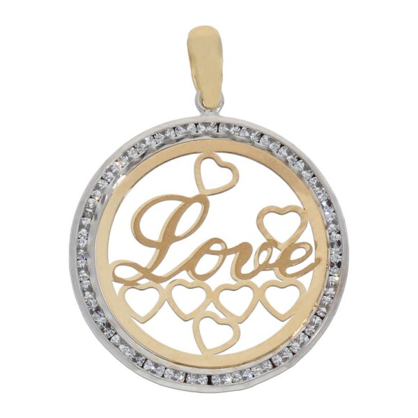 Colgante oro 18kl love circonitas - 20mm
