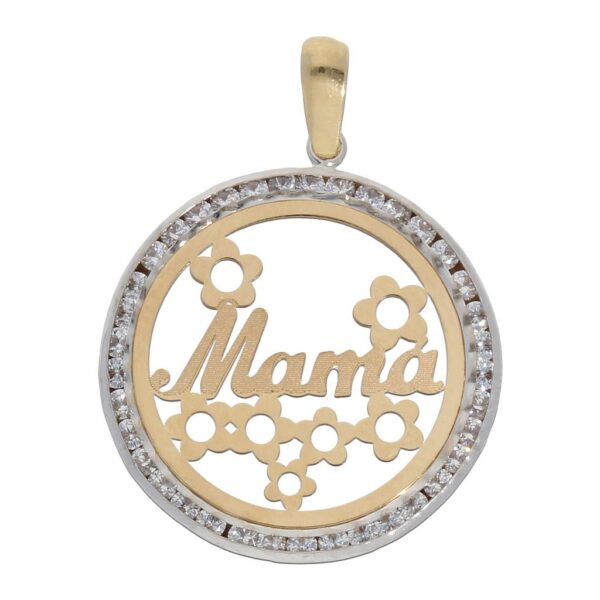 Colgante oro 18kl mama circonitas - 20mm