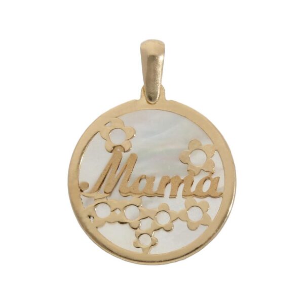 Colgante oro 18kl mama nacar - 17mm