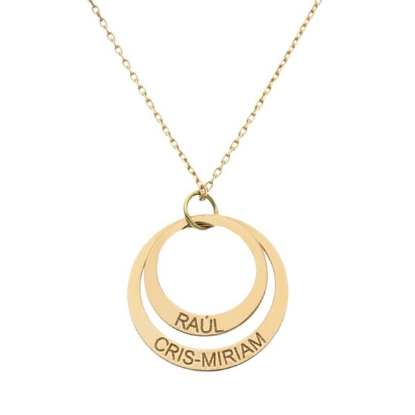 Gargantilla oro 18kl 2 circulos - 20mm
