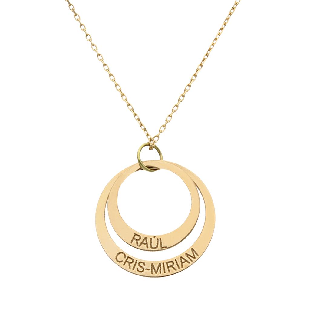 Gargantilla oro 18kl 2 circulos - 20mm