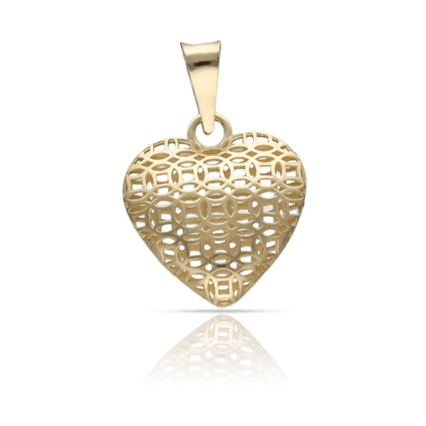 Colgante oro 18kl corazon calado - 14x15mm