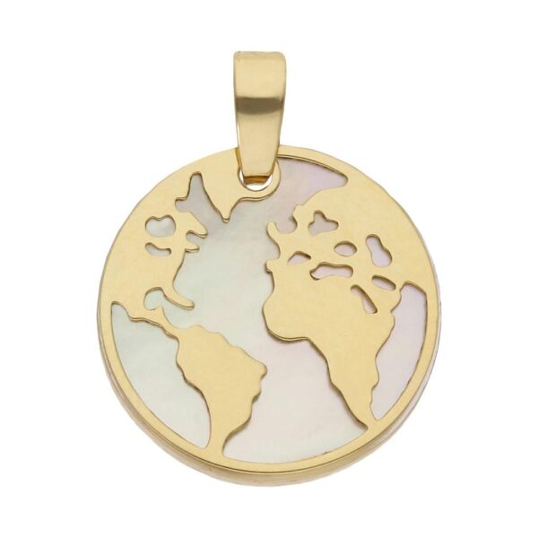 Colgante oro 18kl nacar mundo
