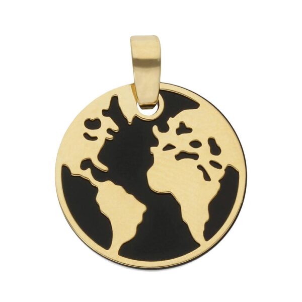 Colgante oro 18kl onix mundo