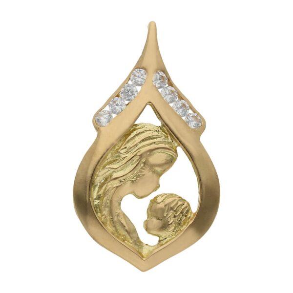 Colgante oro 18kl de la madre circonitas