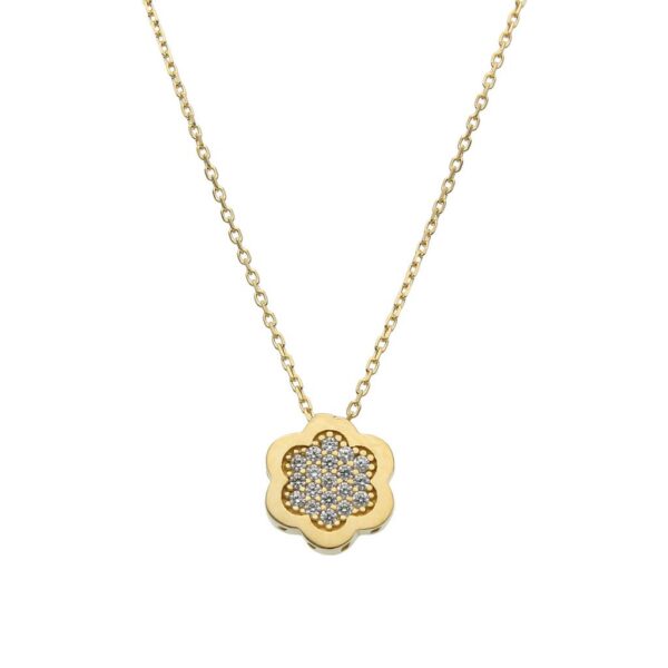 Gargantilla oro 18kl flor circonitas