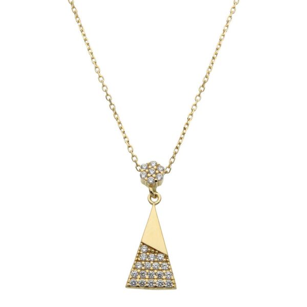 Gargantilla oro 18kl triangulo circonitas