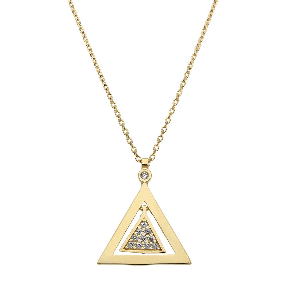 Gargantilla oro 18kl triangulo circonitas