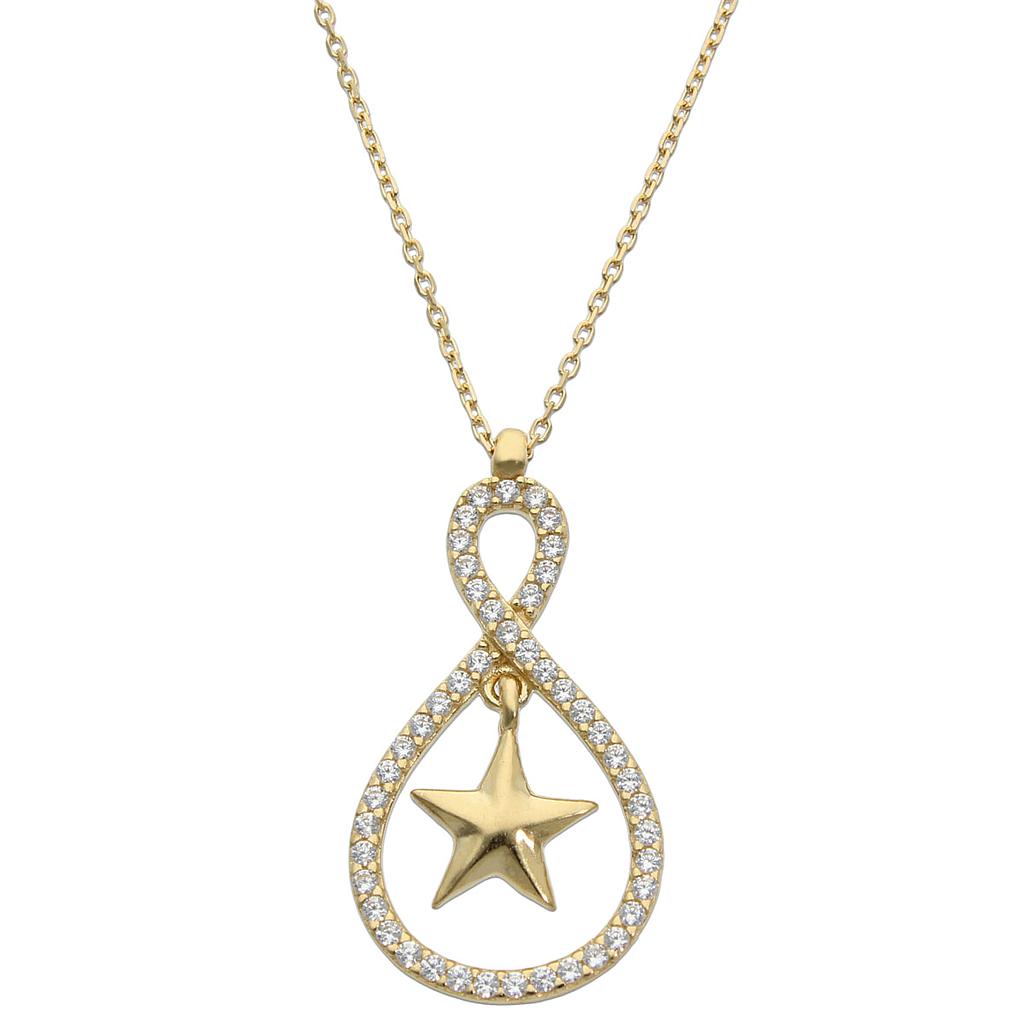 Gargantilla oro 18kl estrella circonitas
