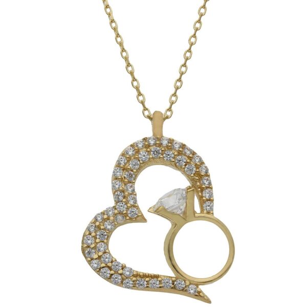 Gargantilla oro 18kl corazon + anillo