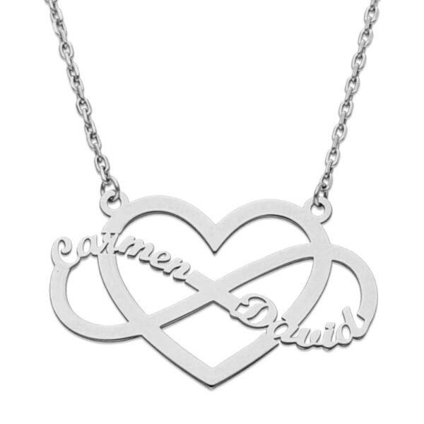 Gargantilla oro blanco 18kl infinito + corazon