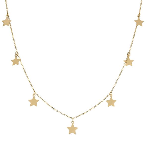 Gargantilla oro 18kl charms estrellas