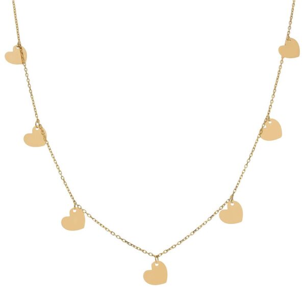 Gargantilla oro 18kl charms corazones