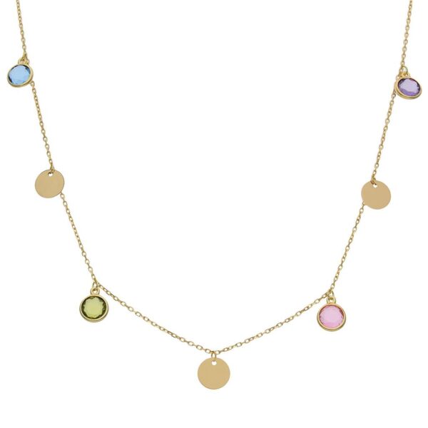 Gargantilla oro 18kl circulos + piedras