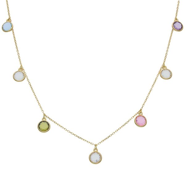 Gargantilla oro 18kl mini charms piedras