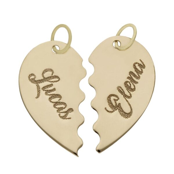 Colgante oro 18kl corazon partido