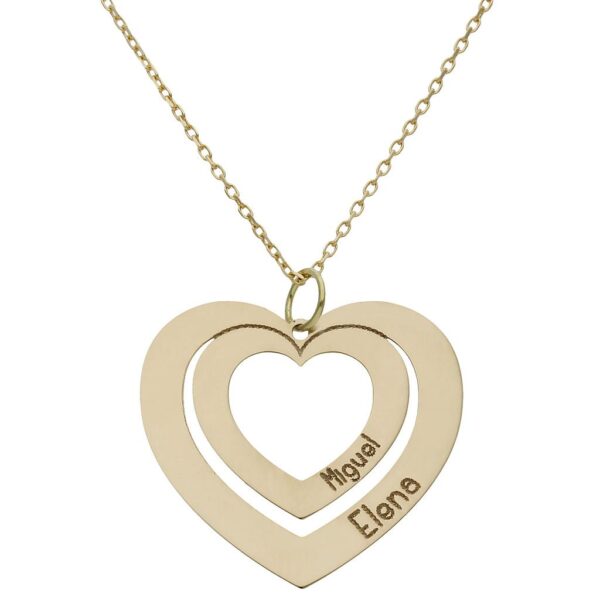 Gargantilla oro 18kl corazones nombres