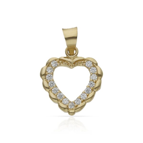 Colgante oro 18kl corazon circonitas