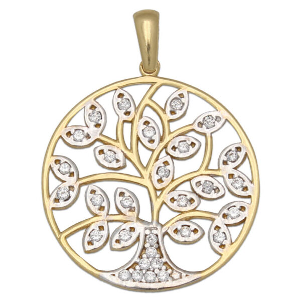 Colgante oro 18kl arbol de la vida 19mm