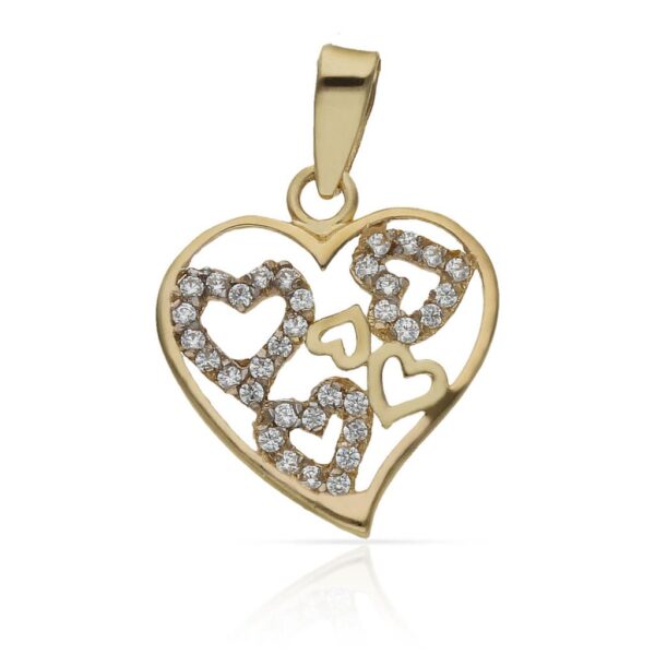 Colgante oro 18kl corazones