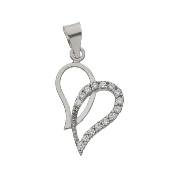 Colgante oro blanco 18kl corazones