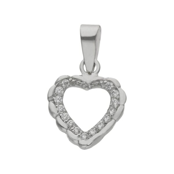 Colgante oro blanco 18kl corazon