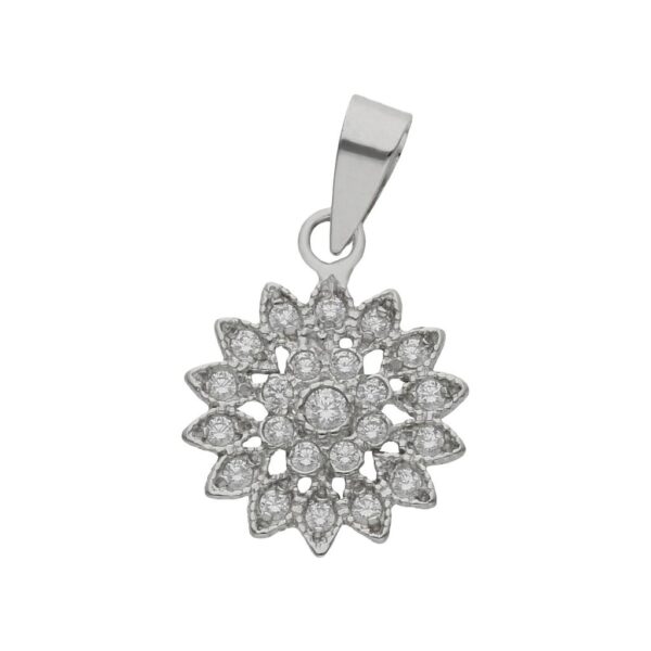 Colgante oro blanco 18kl sol