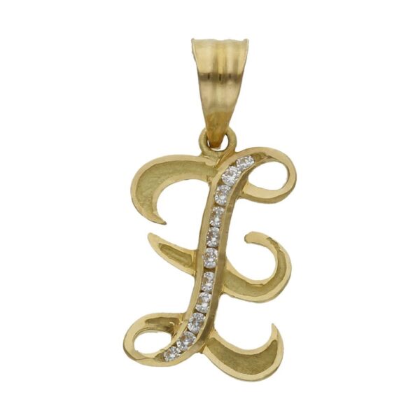 Colgante oro 18kl letra circonitas - 19mm