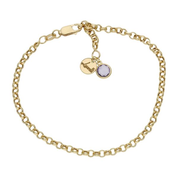 Pulsera mi historia oro 18kl 3mm - lila