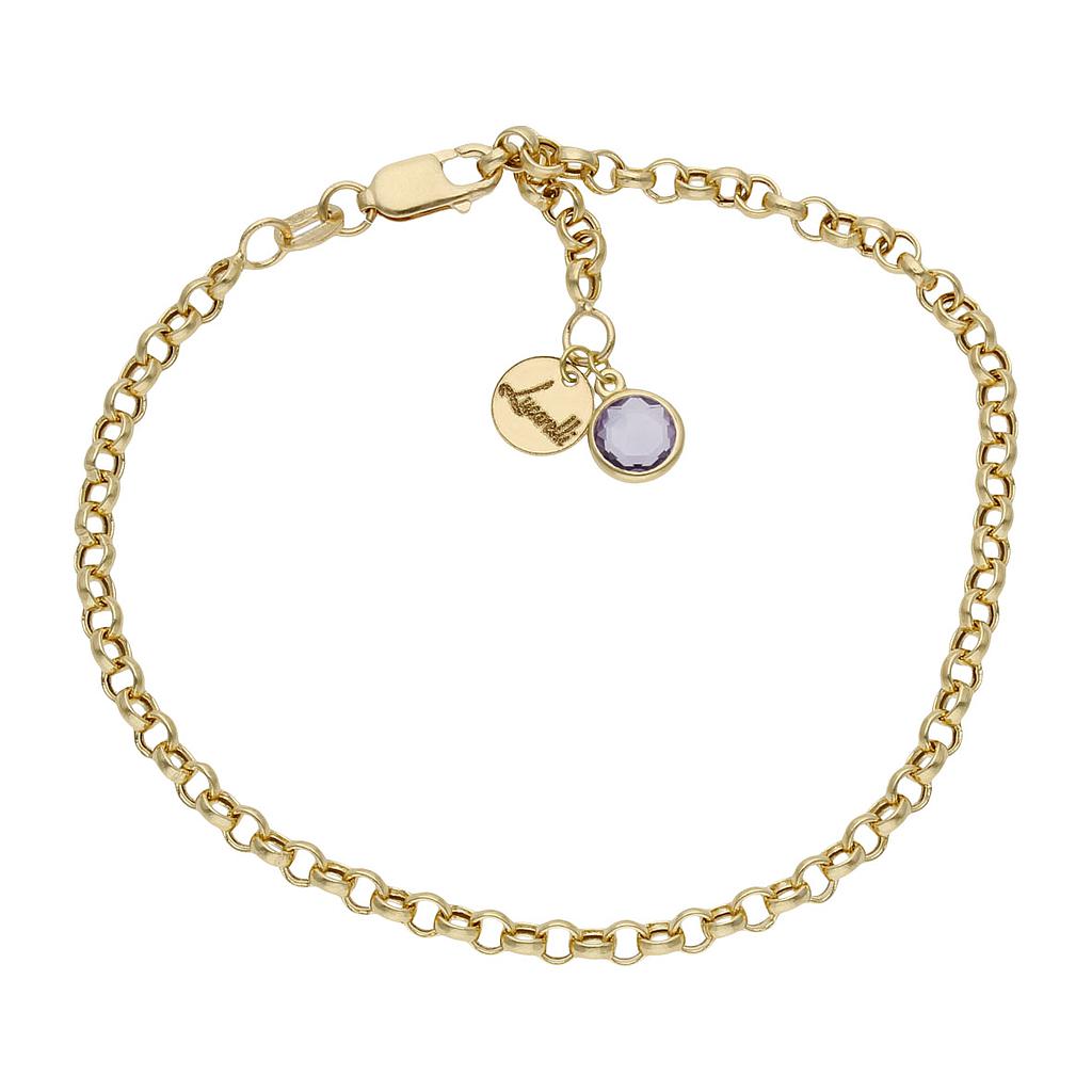 Pulsera mi historia oro 18kl 3mm - lila