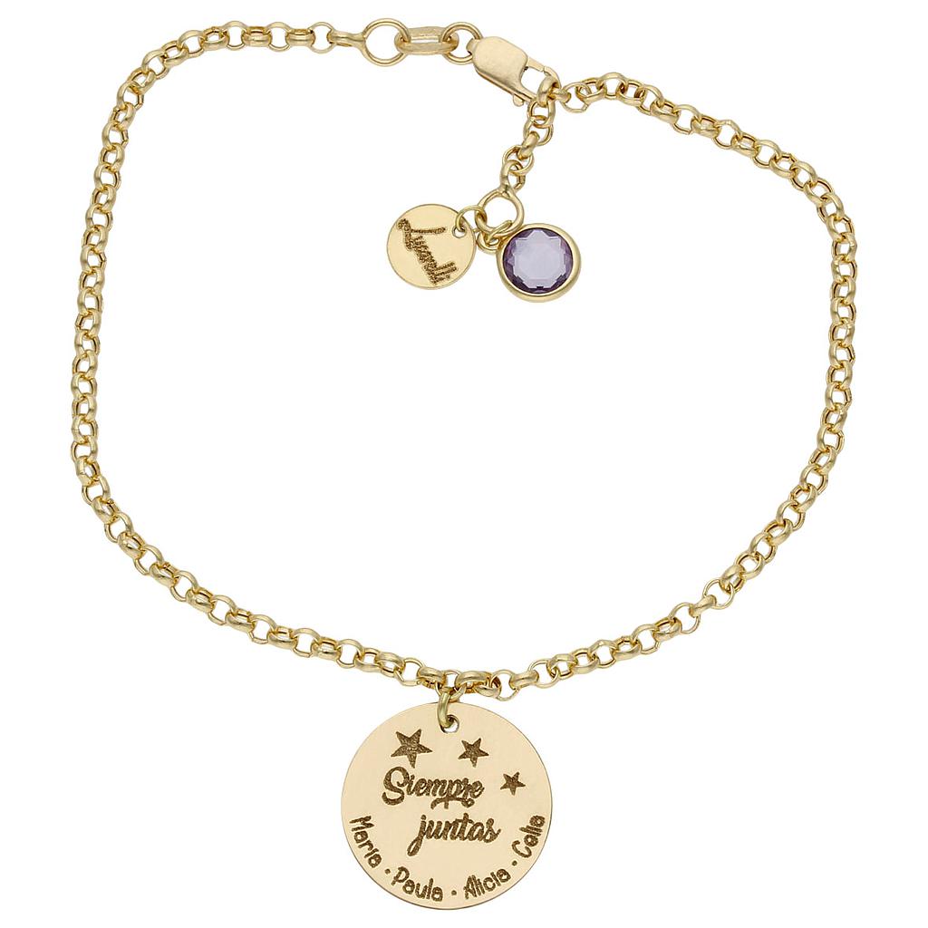 Pulsera mi historia oro 18kl amigas