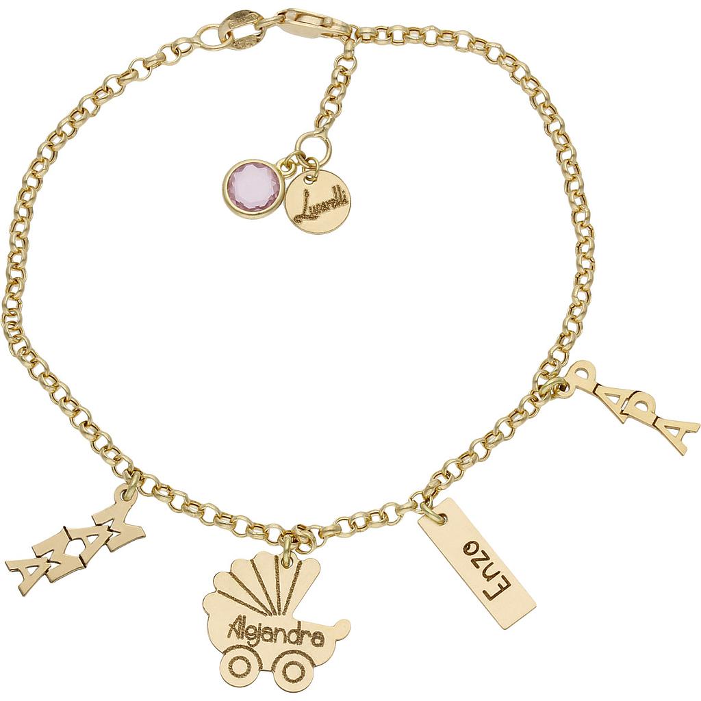 Pulsera mi historia oro 18kl nacimiento