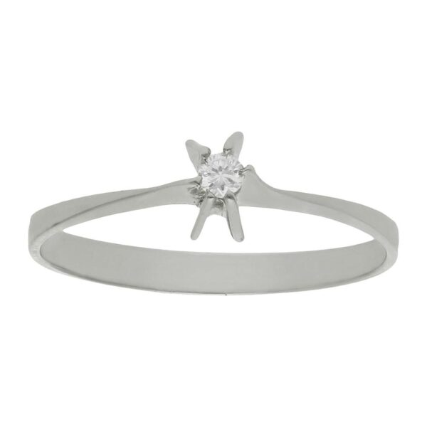 Sortija oro blanco 18kl diamante