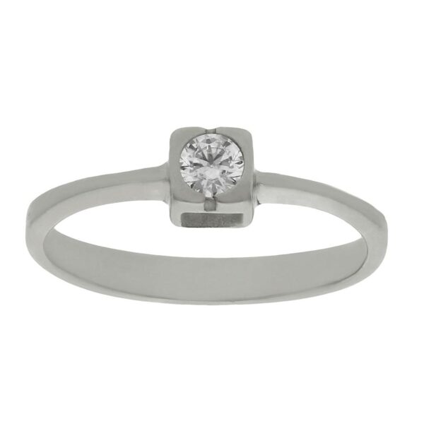 Sortija oro blanco 18kl diamante
