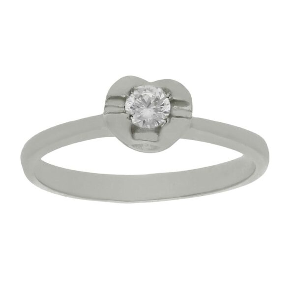 Sortija oro blanco 18kl diamante