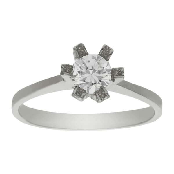 Sortija oro blanco 18kl diamante