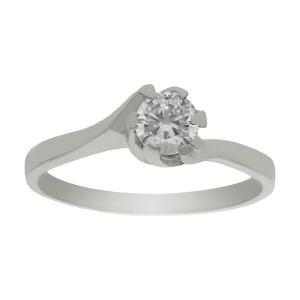Sortija oro blanco 18kl diamante