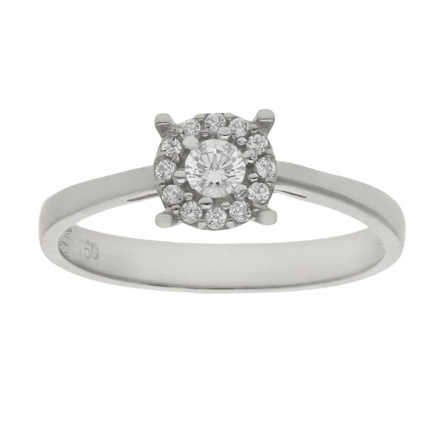 Sortija oro blanco 18kl diamantes