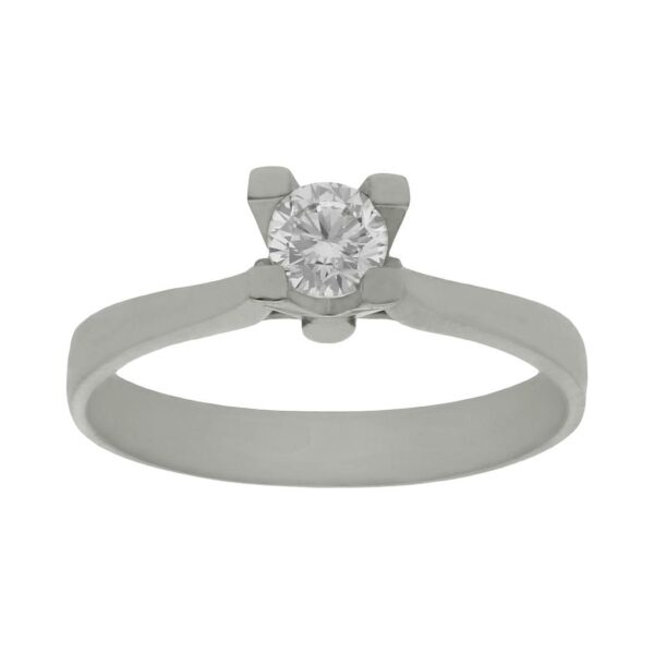 Sortija oro blanco 18kl diamante