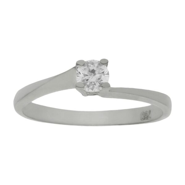 Sortija oro blanco 18kl diamante