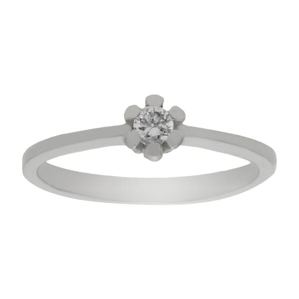 Sortija oro blanco 18kl diamante