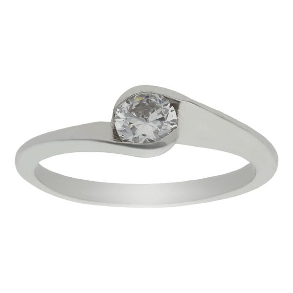 Sortija oro blanco 18kl diamante