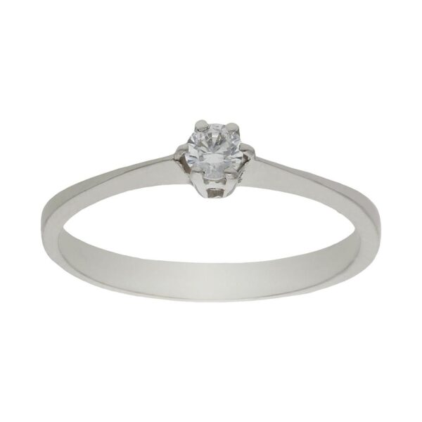 Sortija oro blanco 18kl diamante