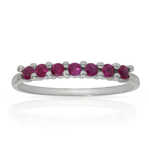 Sortija oro blanco 18kl rubies finos