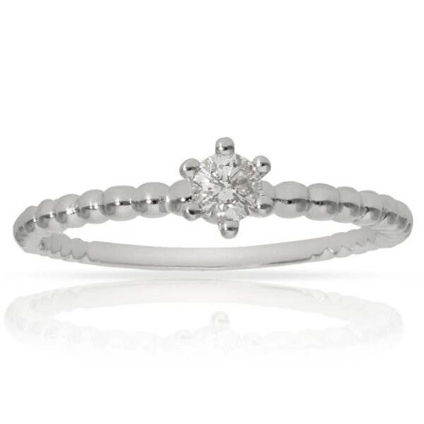 Sortija oro blanco 18kl diamante